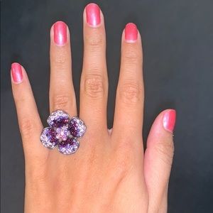 Guess purple flower ring